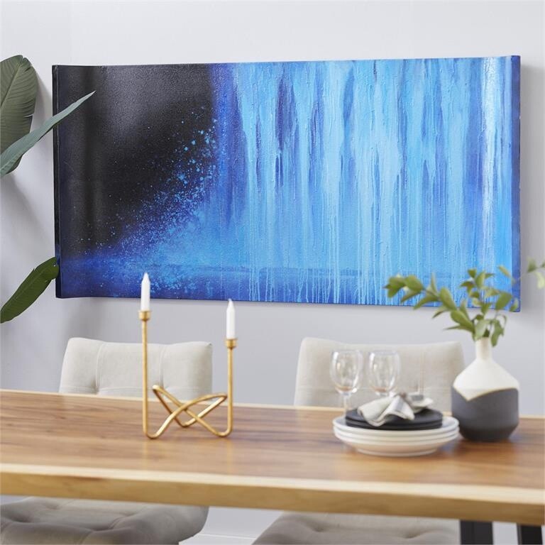 BLUE CANVAS WD WALL ART 63&quot;W, 32&quot;H