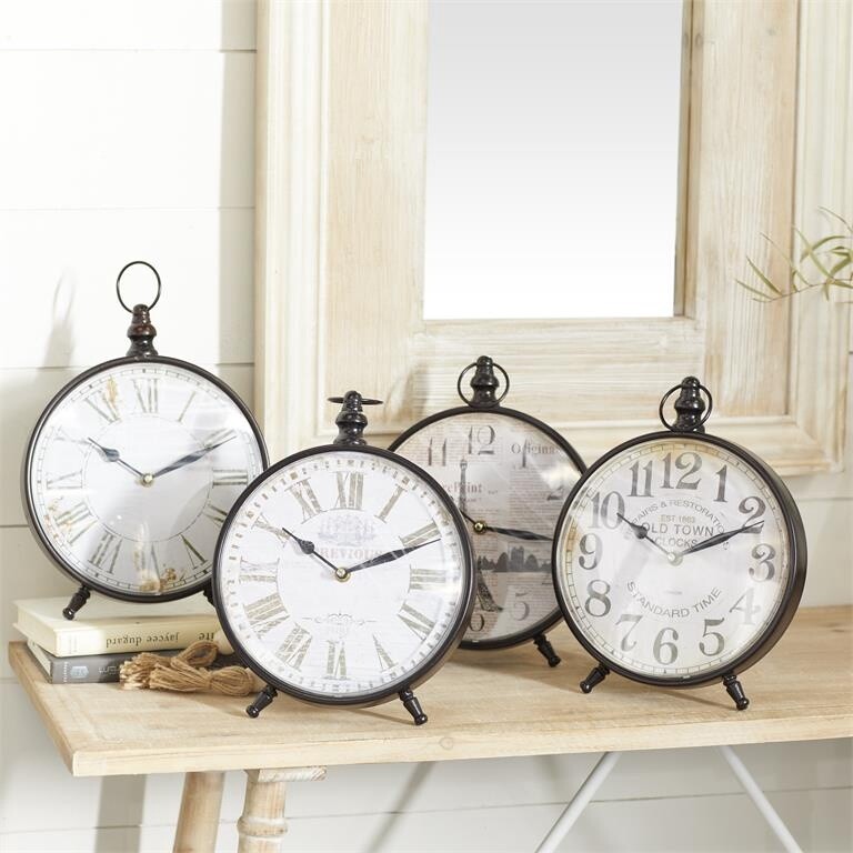 BLACK METAL RING TOP CLOCK