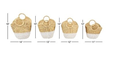 TWO TONE WATER HYACINTH BASKET