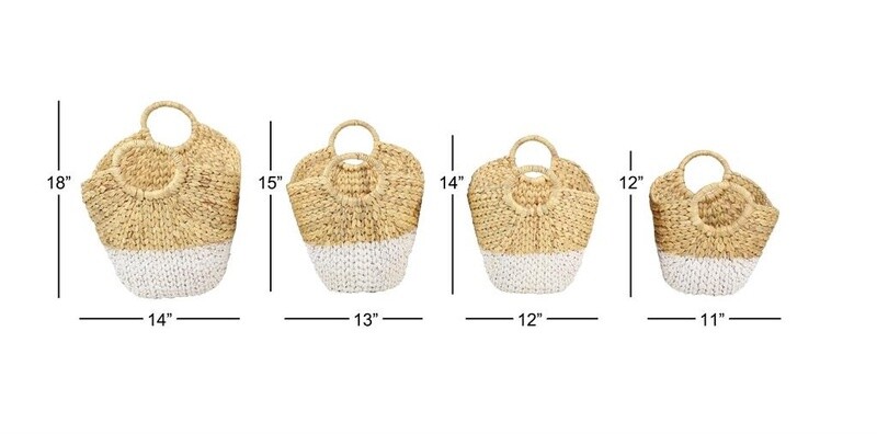 TWO TONE WATER HYACINTH BASKET