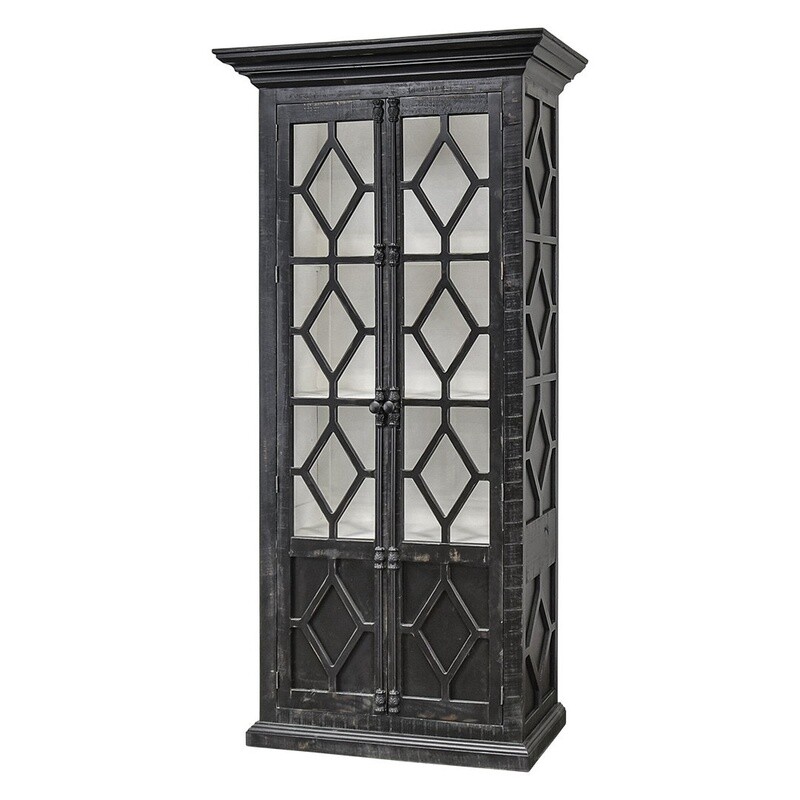 CARTHAGE UPRIGHT CABINET W/DIAMOND DOORS