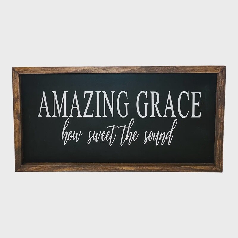 LG HANDMADE FRAMED SIGN- AMAZING GRACE