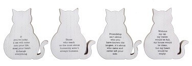 WOOD CAT SHAPED BLOCK SIGN