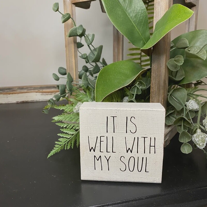 SM WOOD BLOCK - IT IS WELL...