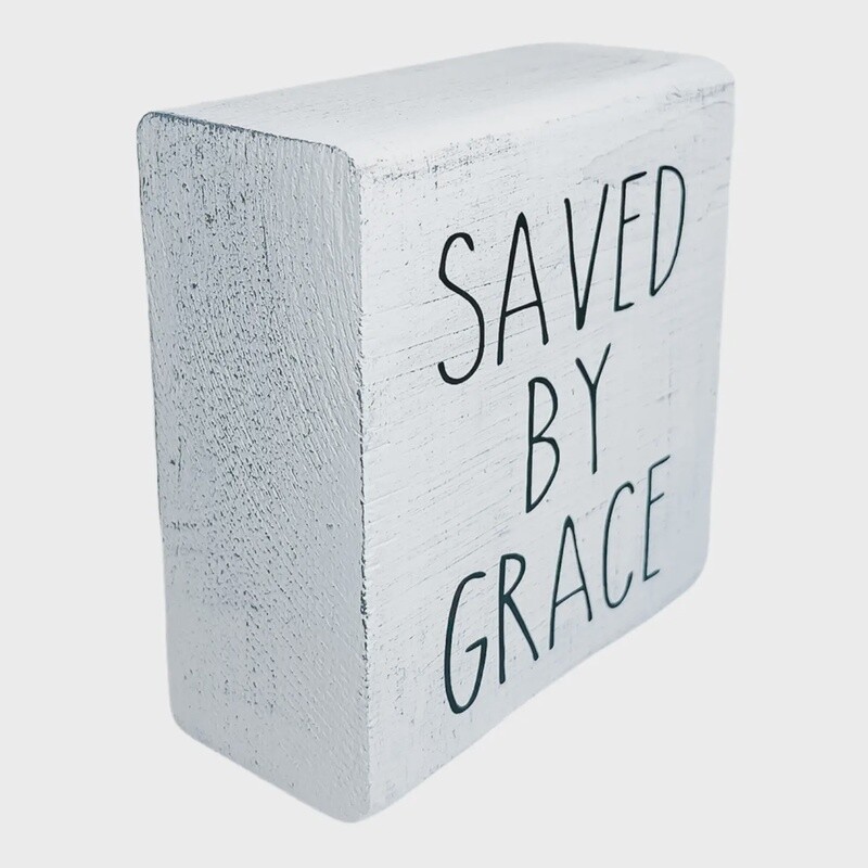 SM WOOD BLOCK - SAVED BY GRACE