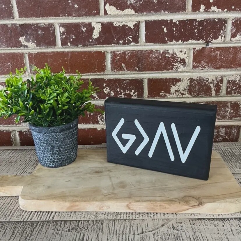 XL HANDMADE BLOCK - GOD IS GREATER, Colour: BLACK