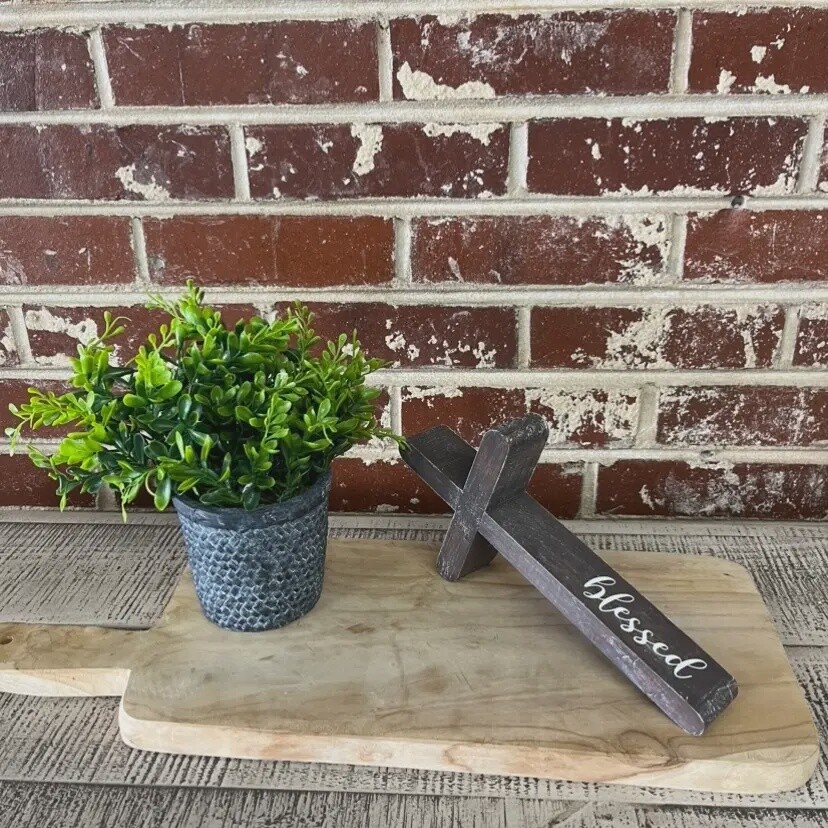 HANDMADE CROSS - BLESSED, Colour: BROWN