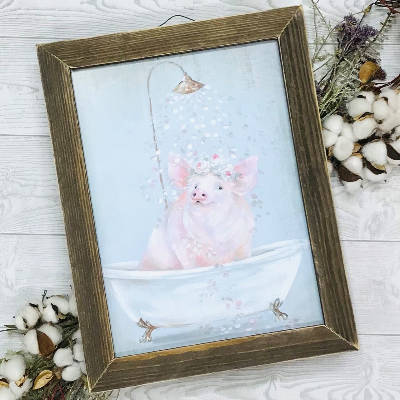 PIGGY IN PETALS PICTURE MADE IN USA