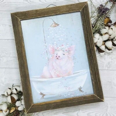 PIGGY IN PETALS PICTURE MADE IN USA