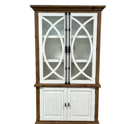 ANTIQUED BRONZE WHITE CABINET