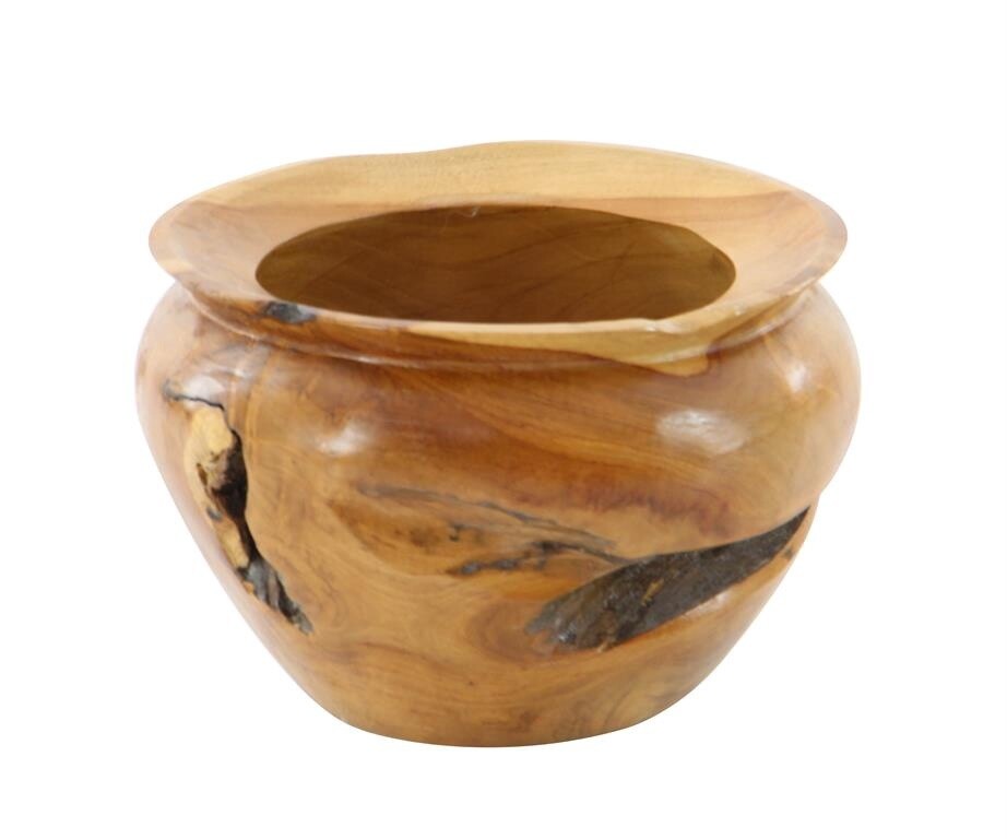 HAND MADE LIVE EDGECTEAK BOWL 9&quot;W, 6&quot;H