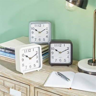 MTL TABLE CLOCK 5"W, 6"H