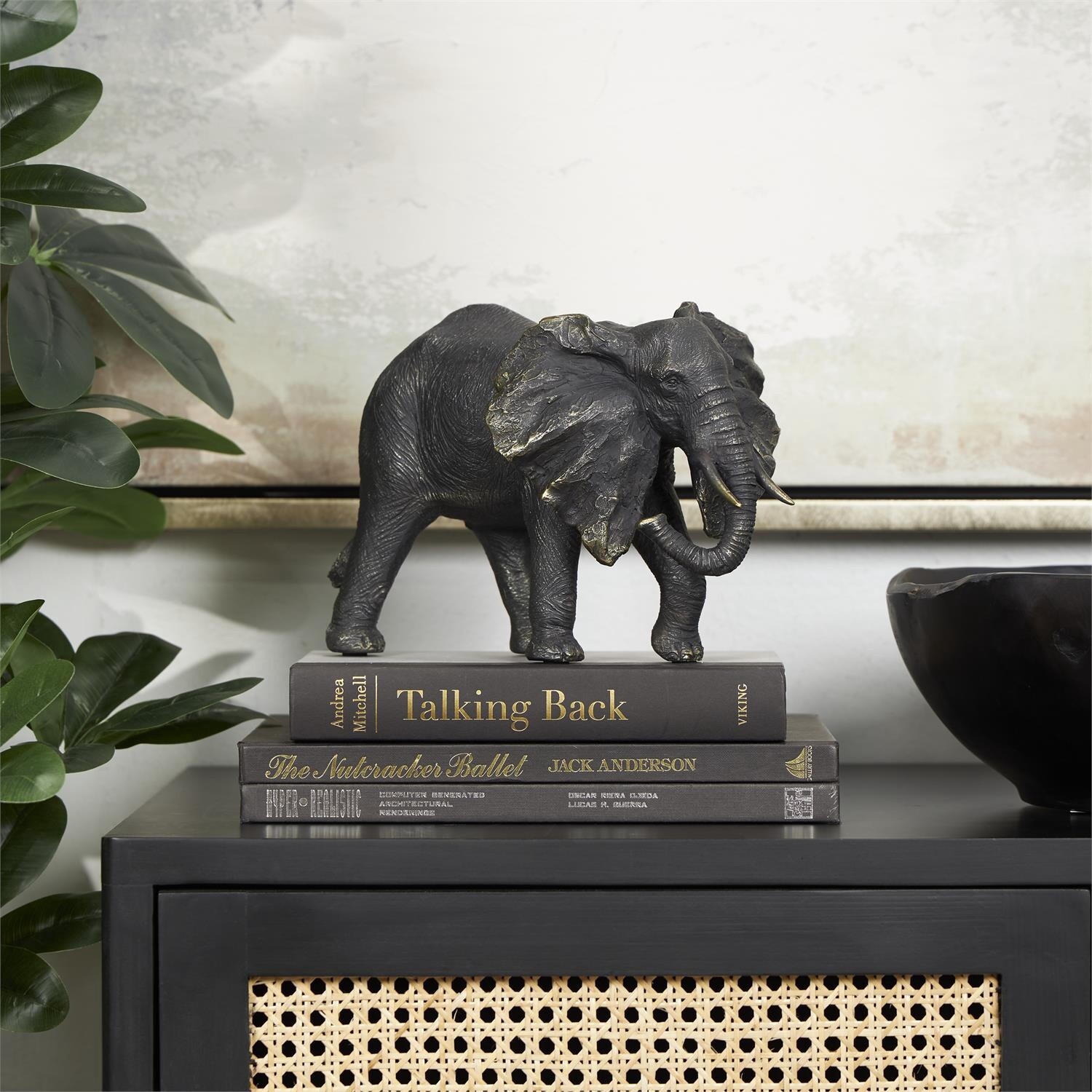POLYSTONE ELEPHANT SCULPTURE