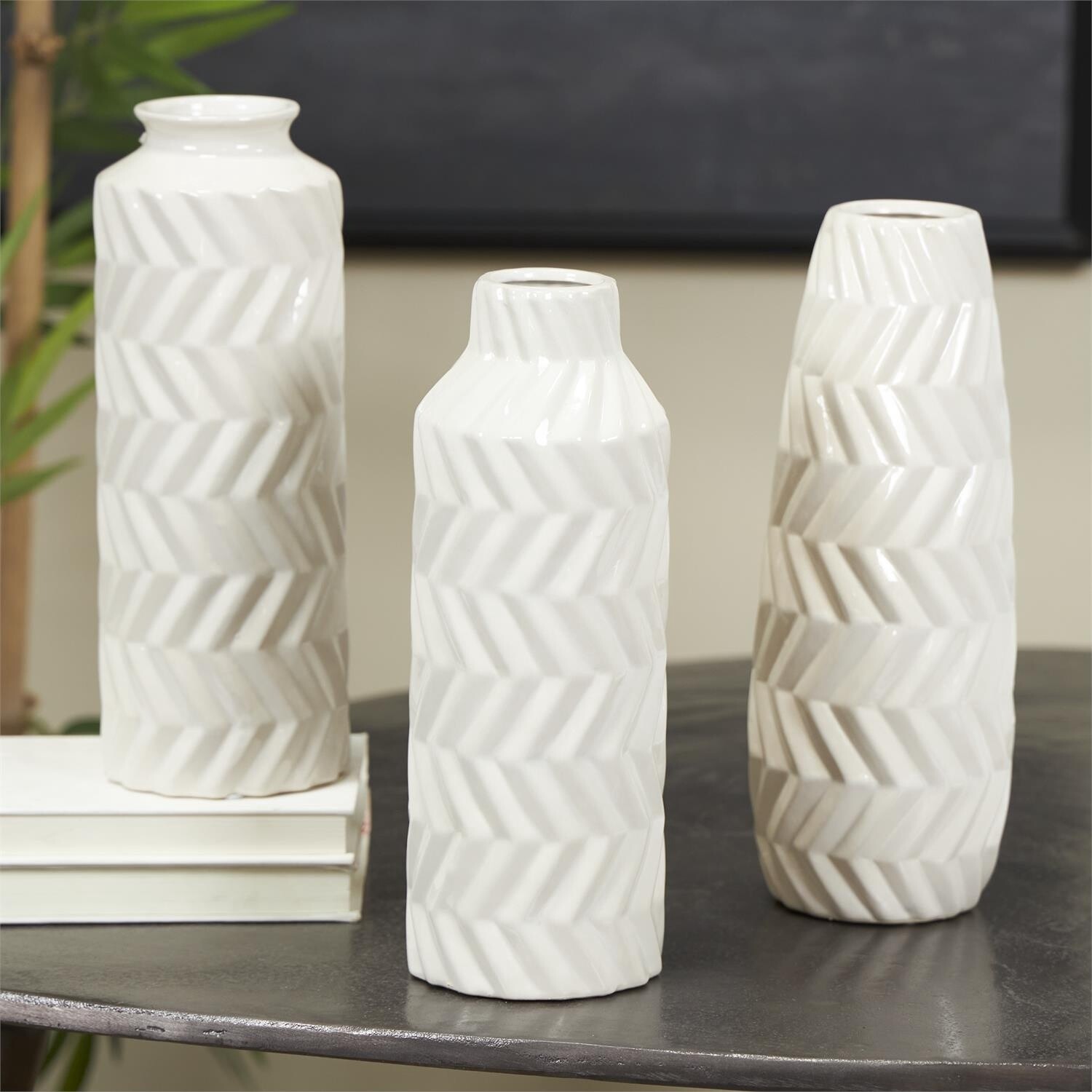 ASST CHEVRON TEXTURE VASE