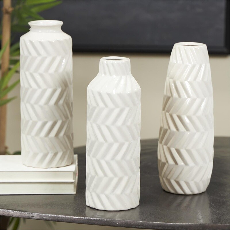 ASST CHEVRON TEXTURE VASE