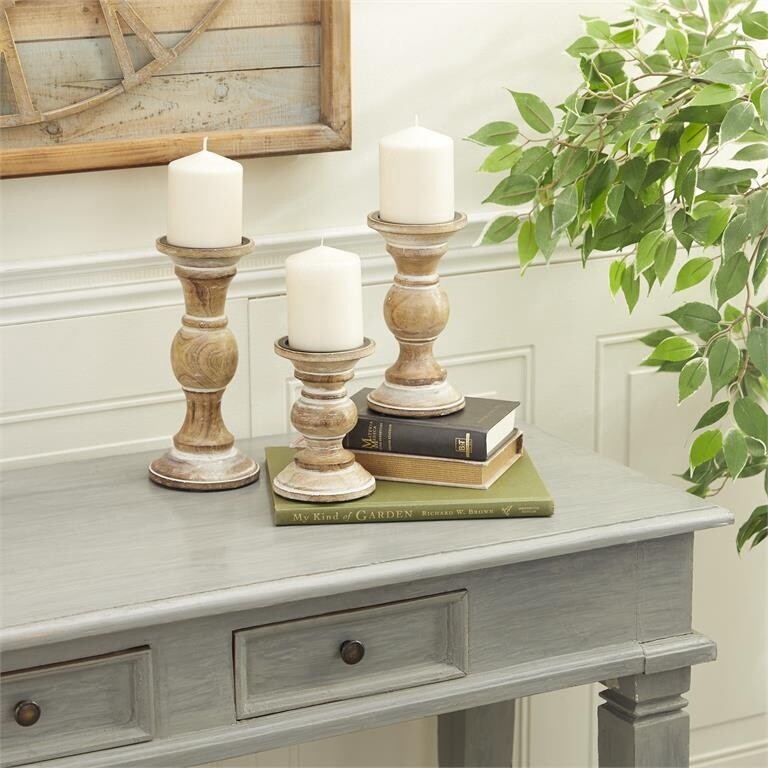 LIGHT BROWN CANDLE HOLDER, Size: SM