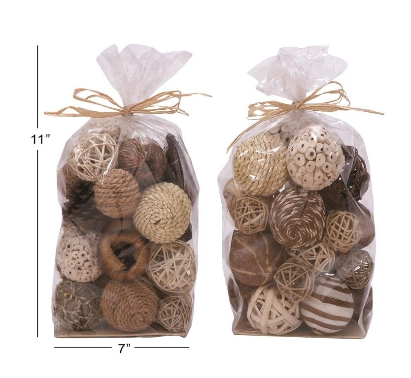 BROWN ORB VASE FILLER ASSORTED