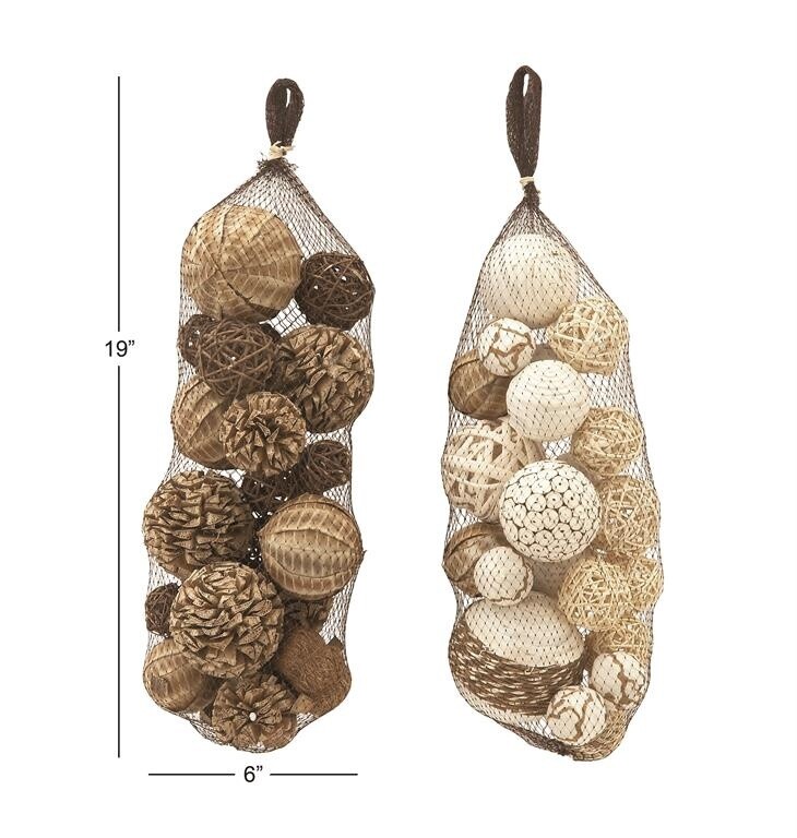 BAG OF BROWN DRIED ORBS VASE FILLER