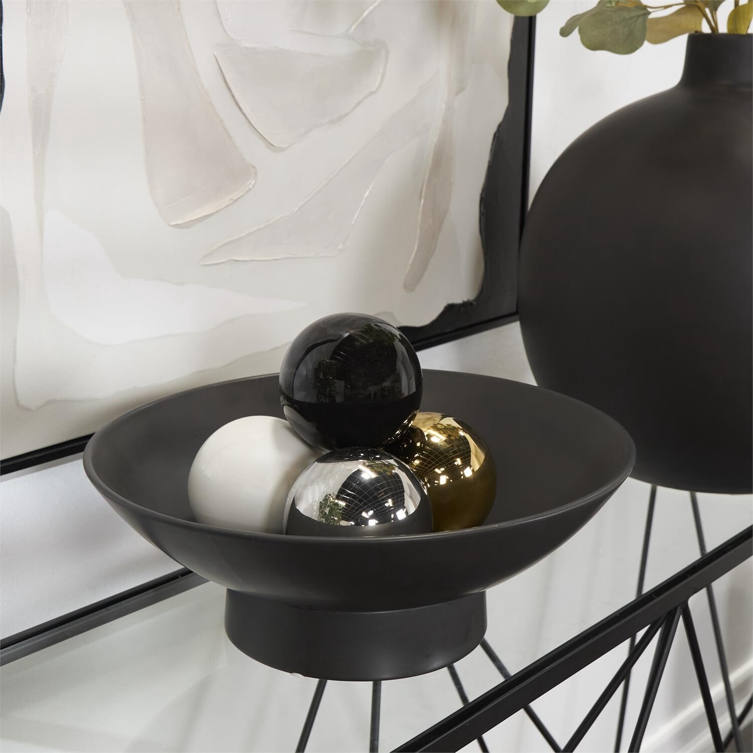 ASSORTED BLACK WHITE OR METALLIC 4&quot; BALL
