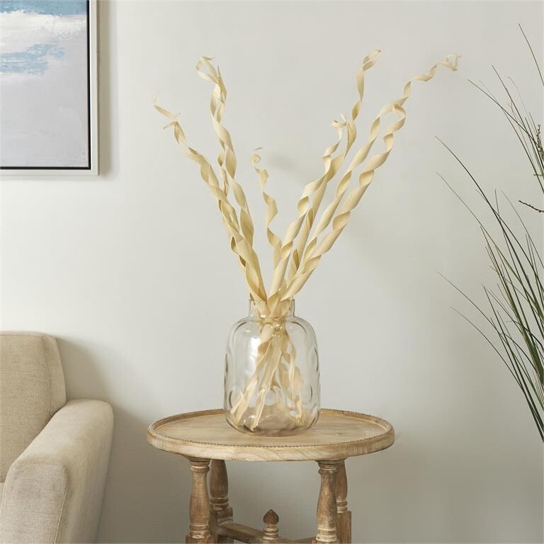 CREAM CURLED PALM LEAF STICKS/BUNCH
