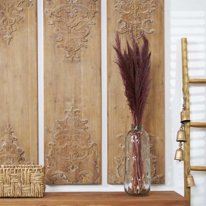 RED DRIED PAMPAS LONG STEMS 35&quot;