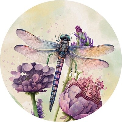CAR COASTER DRAGONFLY FLORAL