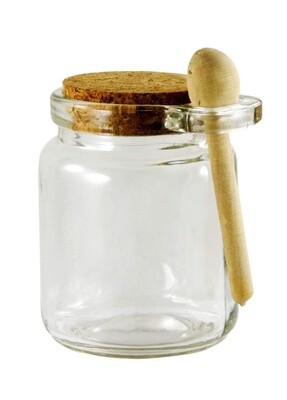 Round spice jars wooden spoon 6 oz
