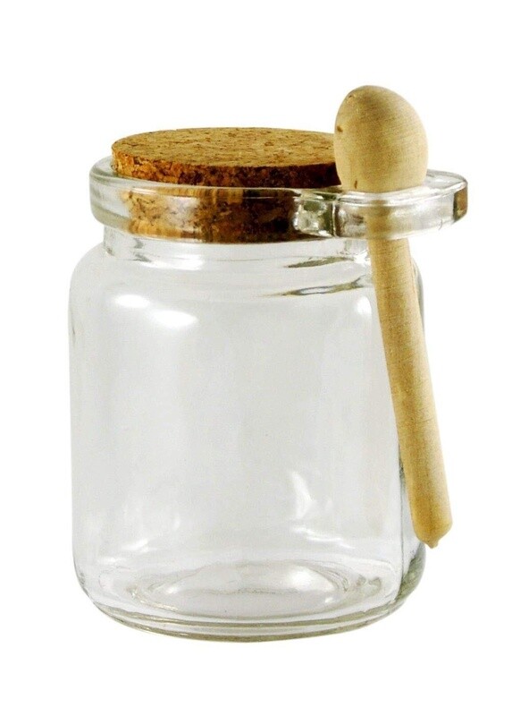 Round spice jars wooden spoon 6 oz