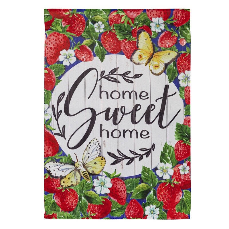 HOME SWEET HOME STRAWBERRIES GARDEN FLAG