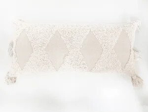 13&quot;X31&quot; DIAMOND CREAM PILLOW