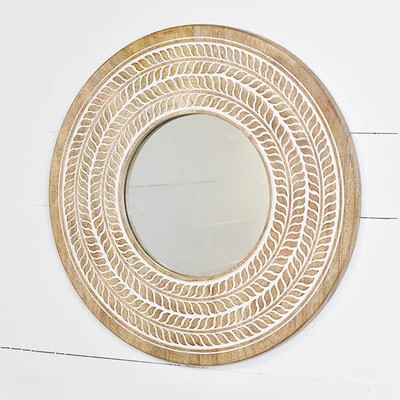 24&quot; ROUND CARVED MIRROR