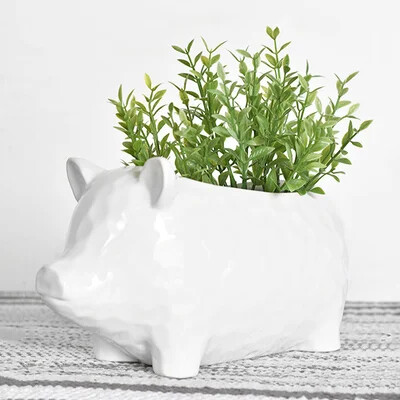 CERAMIC PIG PLANTER