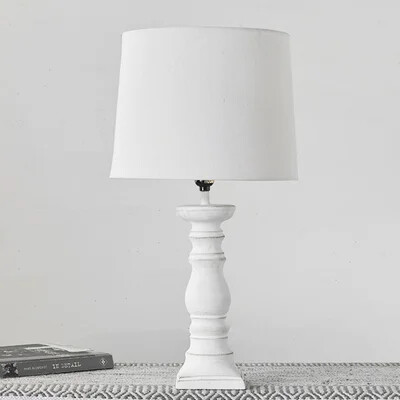 24&quot; WHITE CONCRETE LAMP/SHADE