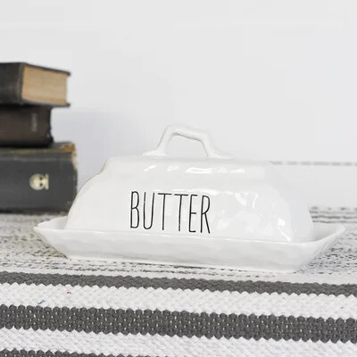 BUTTER DISH WITH WORD