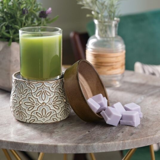 BRONZE FLORAL 2 IN 1 DELUXE WAX MELTER