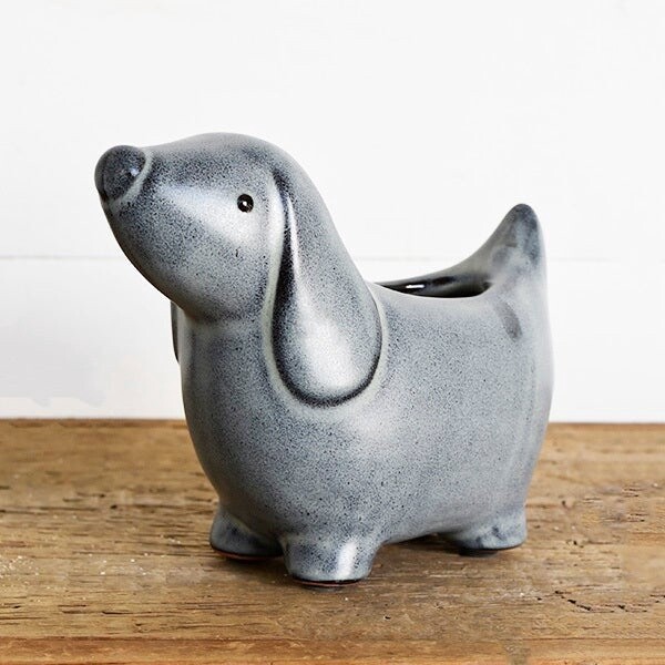 POTTERY DOG PLANTER