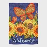 SUNNY BUTTERFLY GARDEN FLAG