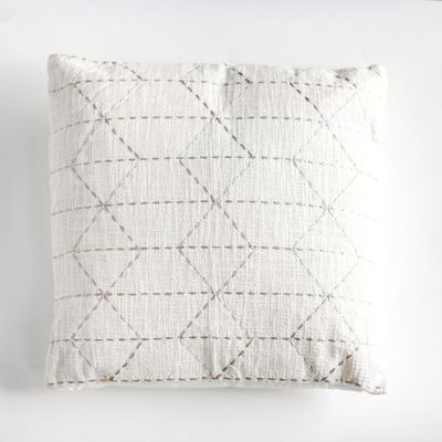 18&quot; NATURAL DIAMOND STITCH PILLOW