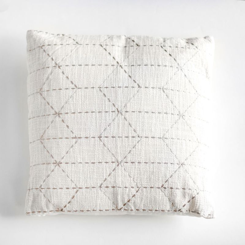 18&quot; NATURAL DIAMOND STITCH PILLOW