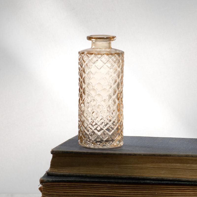 5&quot; DIAMOND PATTERN GLASS BOTTLE