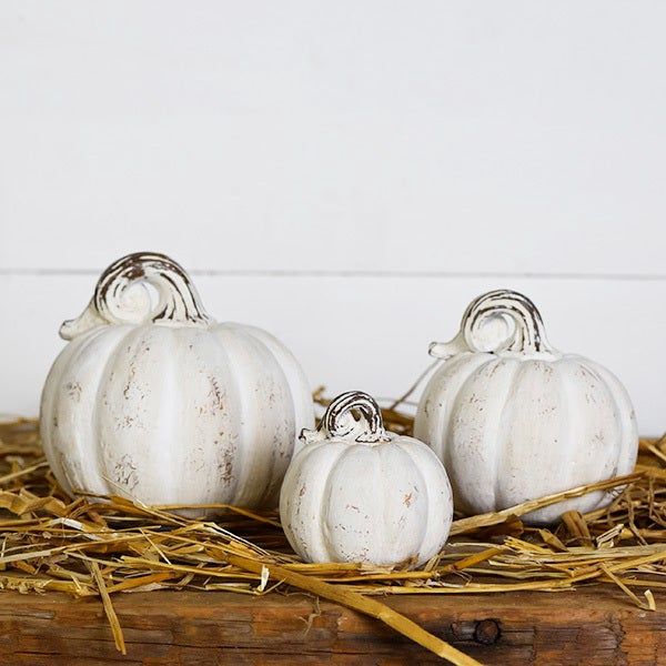 3 PC RESIN MINI PUMPKIN SET