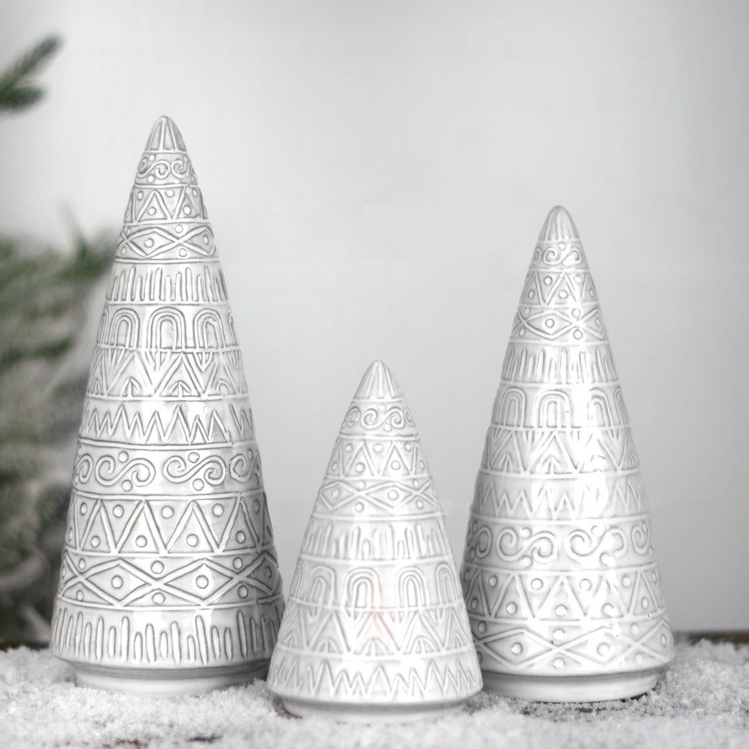 S/3 BOHO CERAMIC TREES