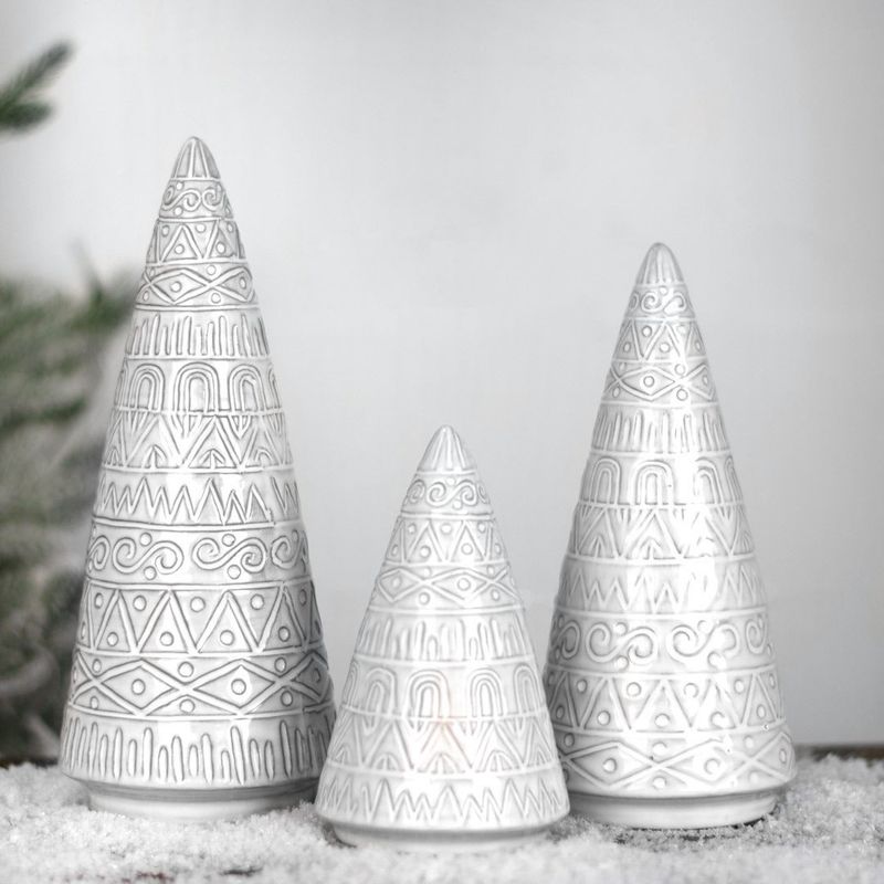 S/3 BOHO CERAMIC TREES