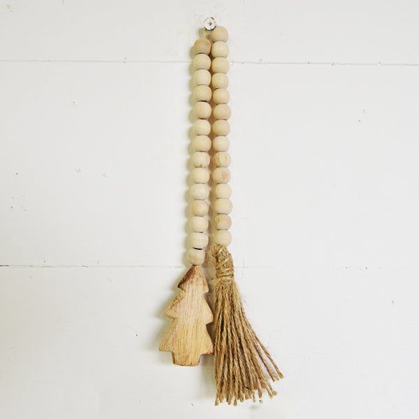 WOOD BEADED TREE GARLAND