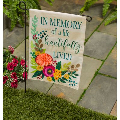 IN MEMEORY OF A LIFE GARDEN FLAG