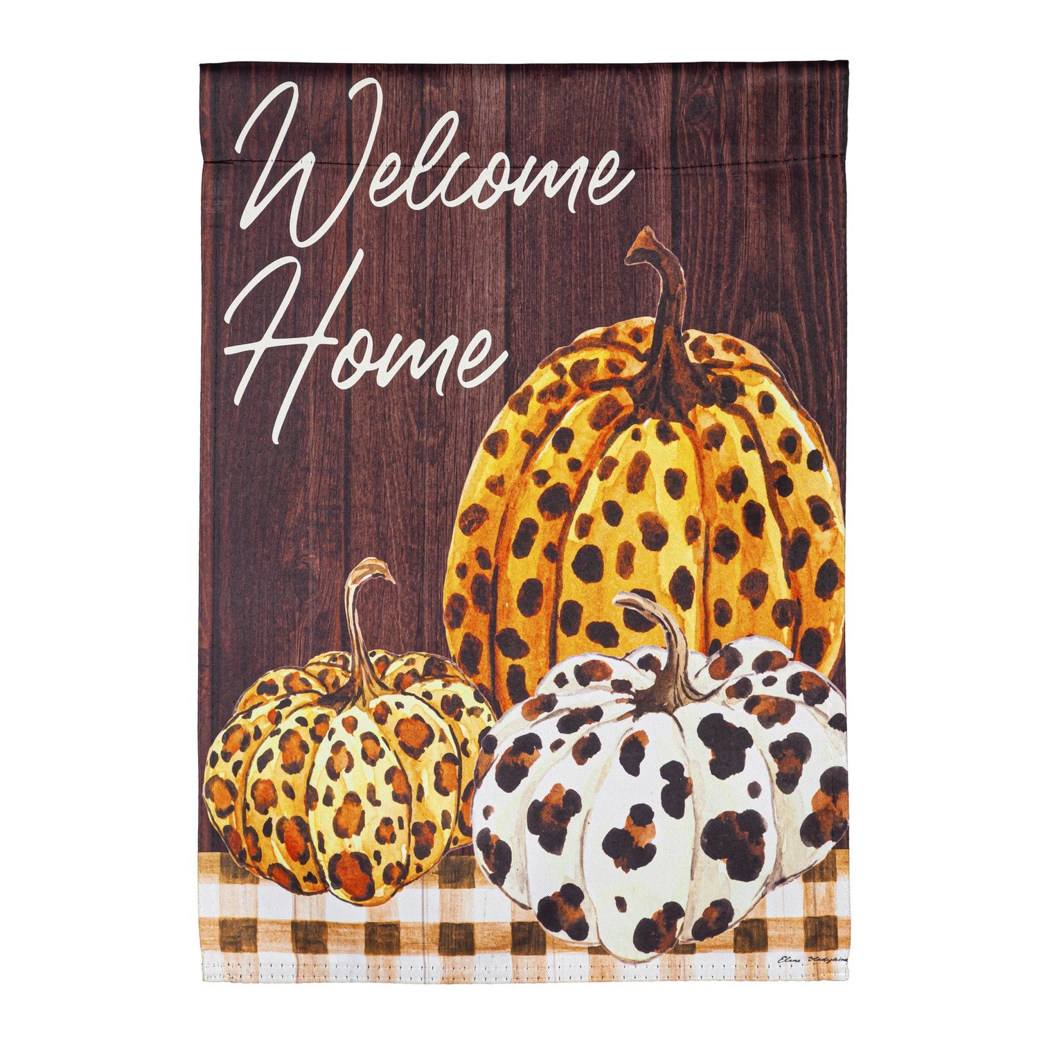 BOHO BROWN PUMPKINS GARDEN FLAG