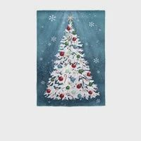 WHITE CHRISTMAS TREE GARDEN FLAG