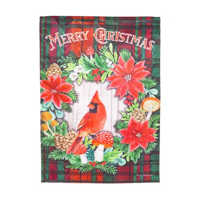 MERRY CHRISTMAS CARDINAL GARDEN FLAG