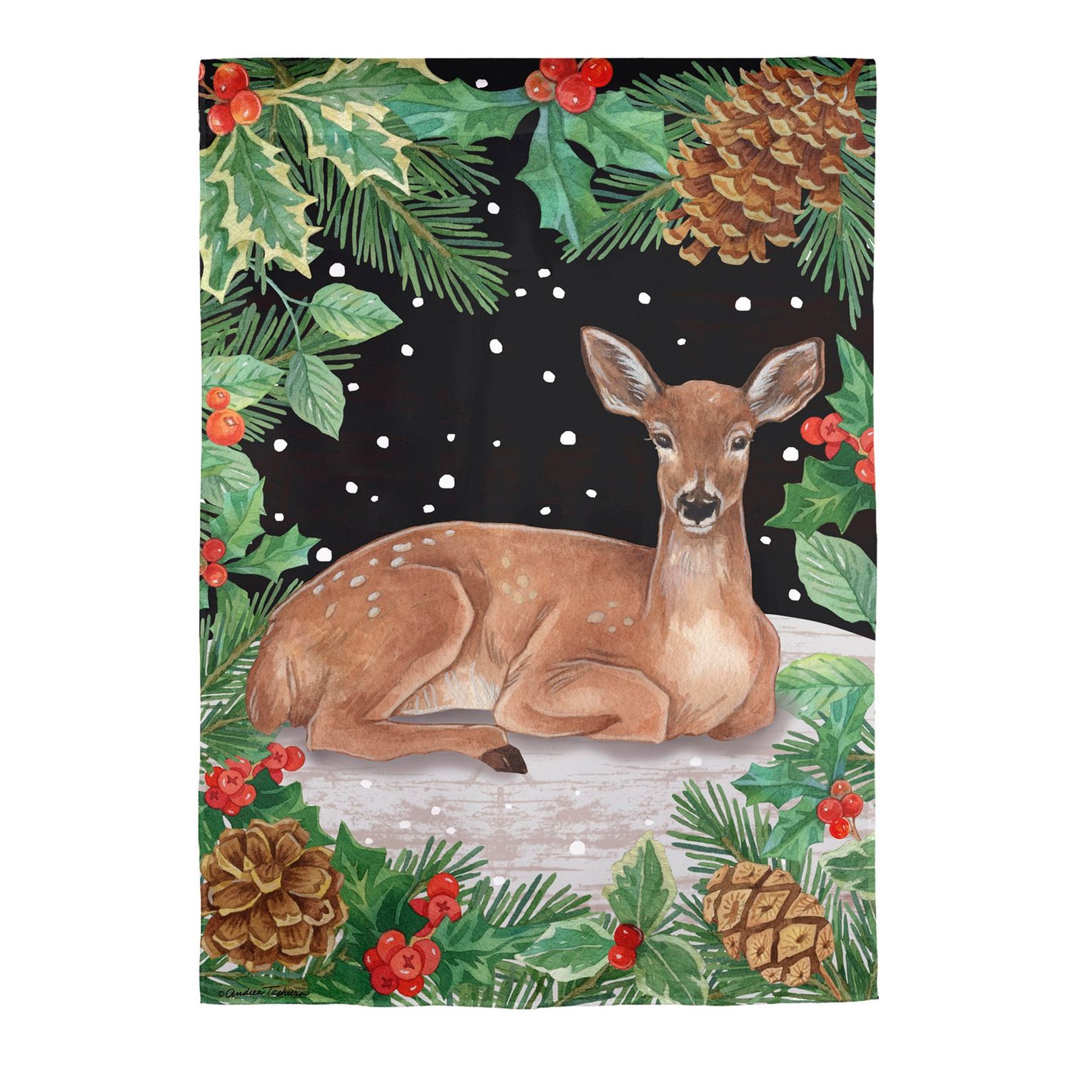 WOODLAND PEACE DEER GARDEN FLAG