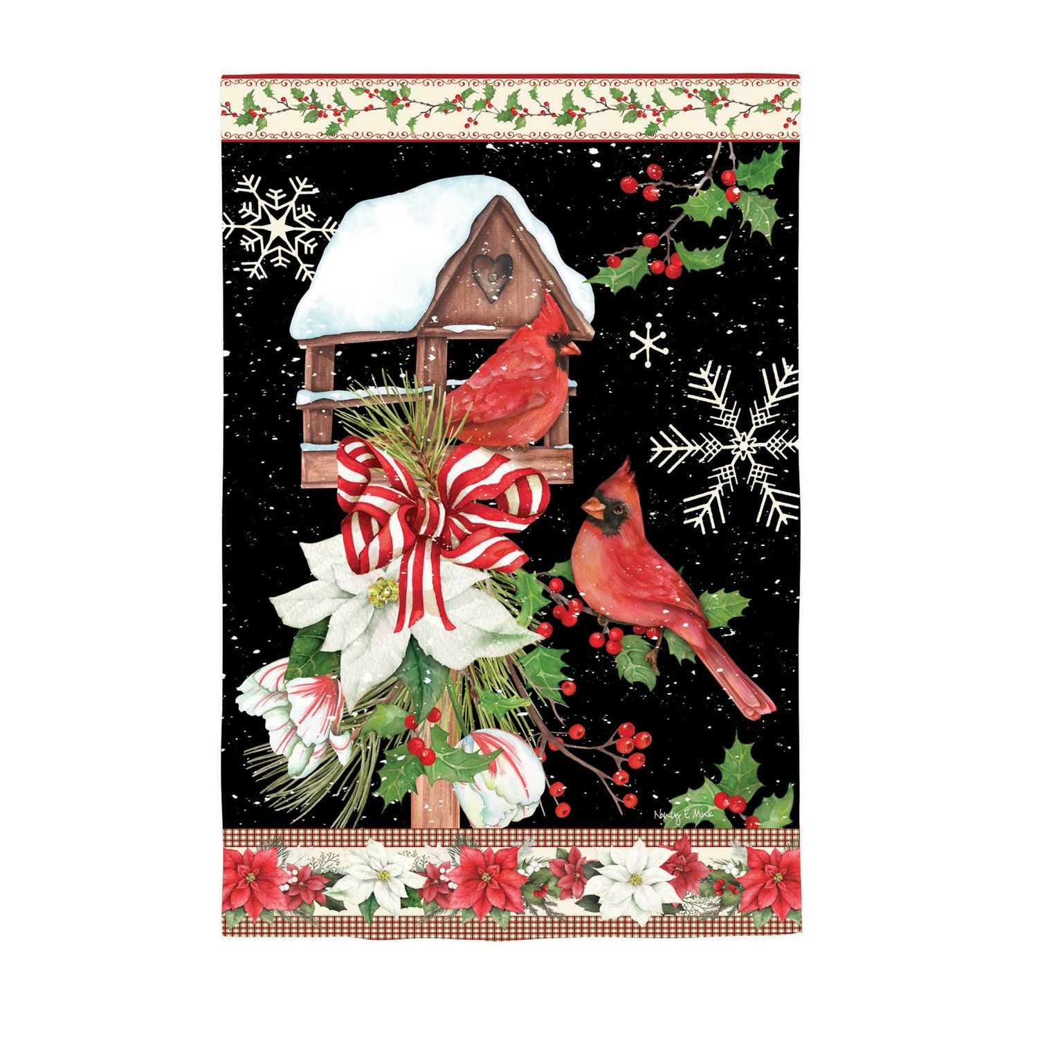 JOYFUL CARDINAL VISIT GARDEN FLAG